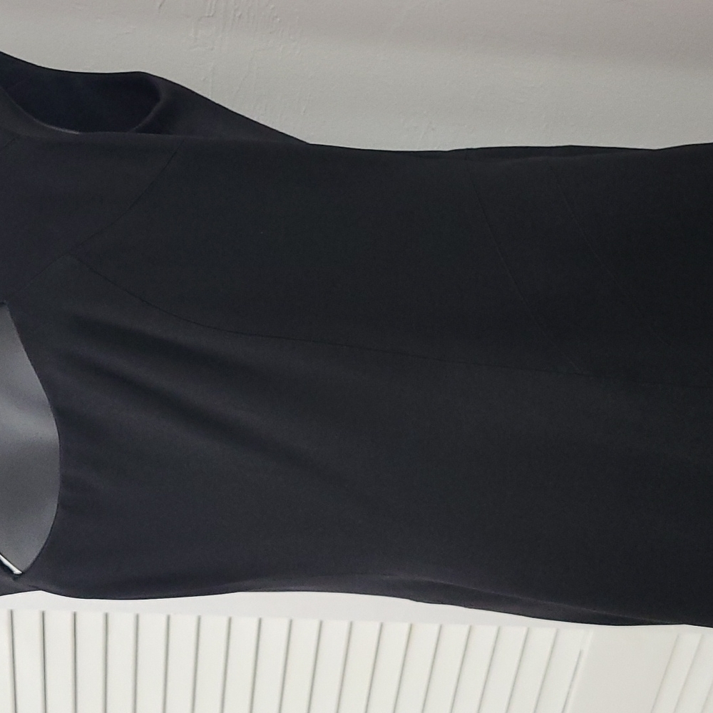 SZ 10 Cache Black Sleeveless Cut-Out Tailored Stretchy Dress - Picture 7 of 16